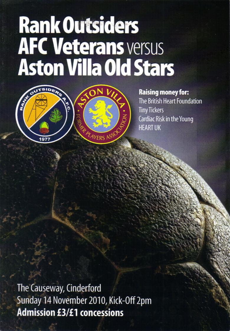 2010 - RANK OUTSIDERS v ASTON VILLA (CHARITY MATCH)